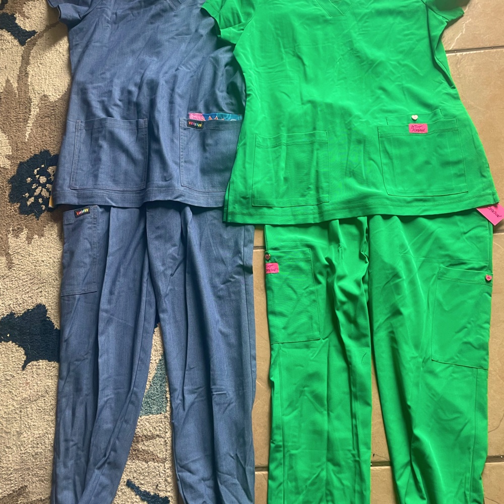 Lot of 2 Koi Scrub Sets NWT